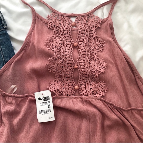 Pink Halter Tank Top XS - Picture 3 of 4